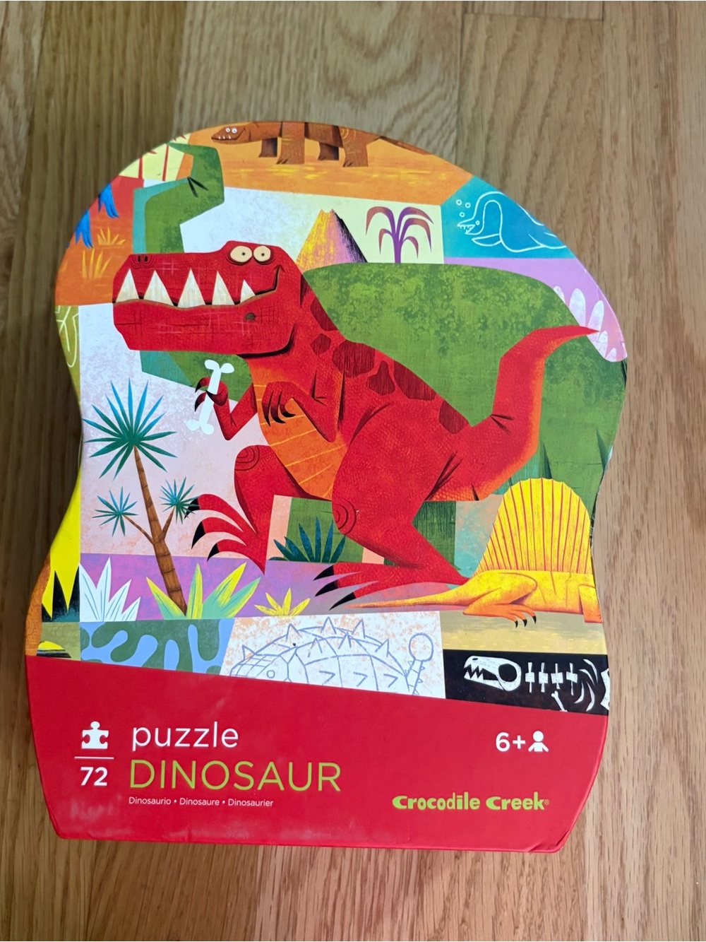 Crocodile Creek Red Dinosaur 72-Piece Kids Puzzle T-Rex Kids Toy